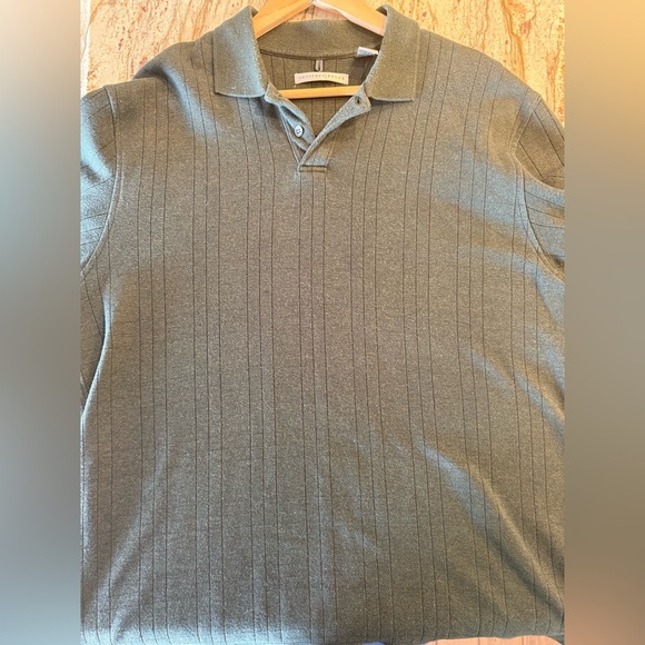 ✨ GEOFFREY BEENE Designer Ribbed Polo Pullover - Sophisticated Sage Green ✨ - Picture 12 of 13